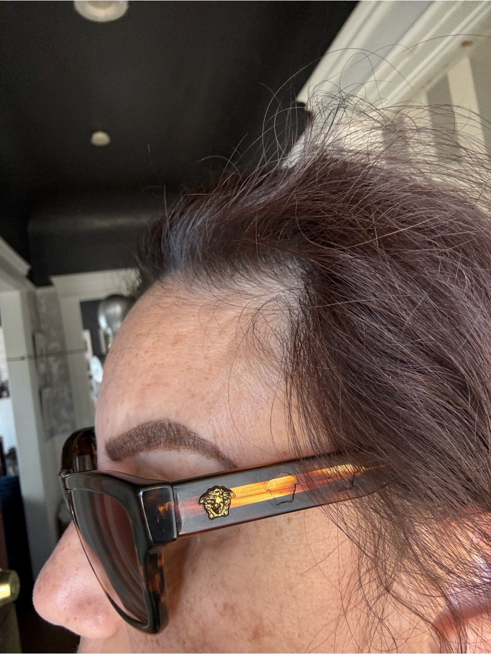 Versace Tortoiseshell Sunglasses with Gold Medusa Accent